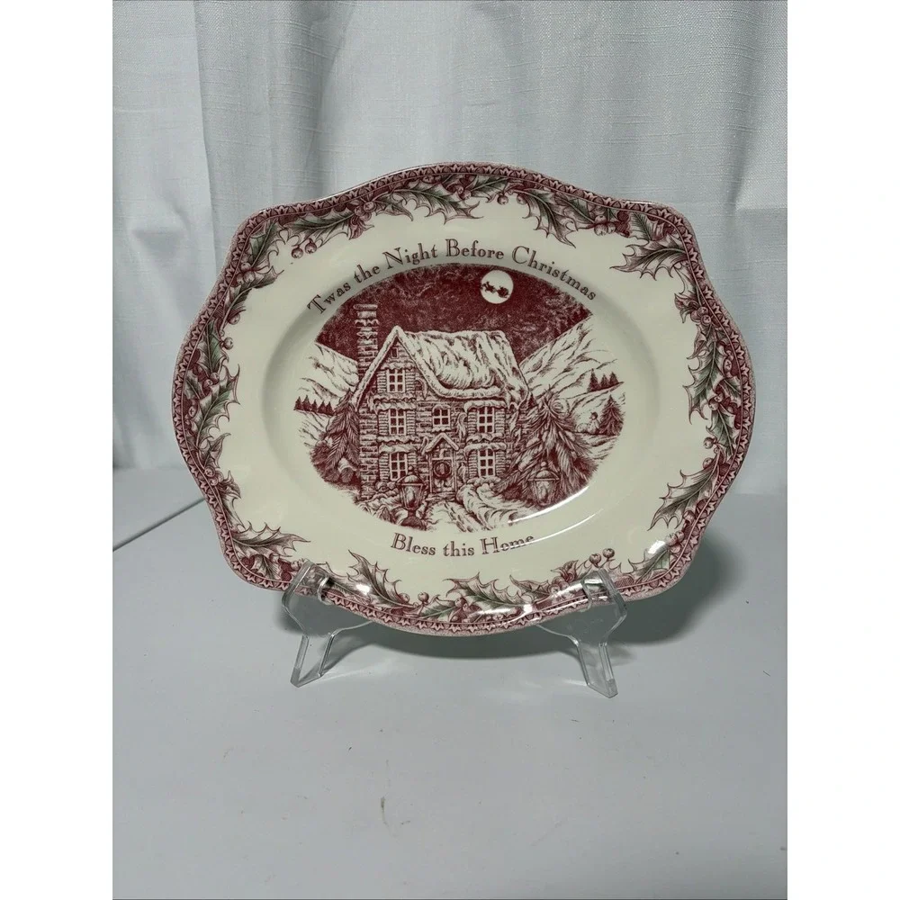 Johnson Brothers Twas the Night Bless This Home Oval Platter 11.5”x 9 5/8”